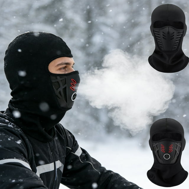 Sentmoon Masque Intégral Chaud d'Hiver Coupe-Vent pour Moto Ski Capuche Douce Extensible Cyclisme Extérieur Thermique pour Temps Froid Sports Vélo Course Couverture Polyvalente Protection