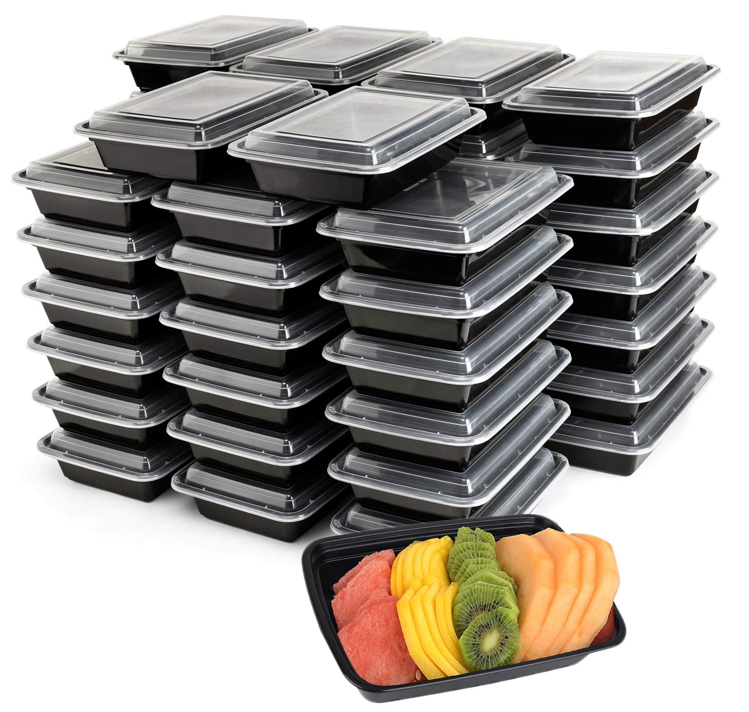 Meal Prep Food Containers Stack Microwavable BPA Free Plastic Lunch Box Lids 