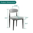 thumbnail image 3 of (Set of 2)Gray Boucle Upholstered Dining Chair Metal Frame Armless chair for Kitchen, Living Room-Fortmok, 3 of 6
