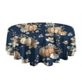 thumbnail image 5 of Fall Pumpkins Leaves Pattern Round Tablecloth 60" X 60",Wrinkle Wipeable Table Cloth for Kitchen Dining Room Picnic Patio Party, 5 of 6