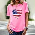 thumbnail image 1 of Fartey Independence Day Shirts for Women Proud Patriotic Stars and Stripes Graphic Tshirts Elegant Short Sleeve Tees Breezy Crew Neck Blouses Tops Deals of the Week, 1 of 6