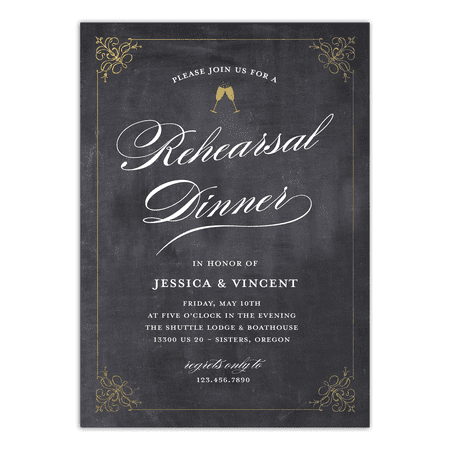 Personalized Wedding Rehearsal Dinner Invitation - Classic Rehearsal - 5 x 7