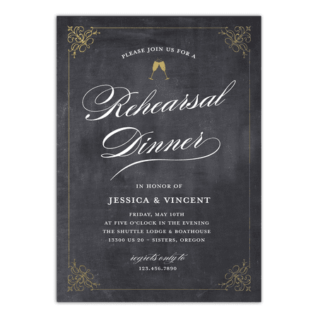 Elegant Rehearsal Dinner Invitations - Personalized Wedding Rehearsal Dinner Invitation - Classic Rehearsal - 5 x 7 Flat