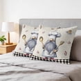 thumbnail image 6 of 26x26 Pillow Covers Set of 2, Black White Vintage Gnomes Square Throw Pillow Covers for Couch/Sofa/Living Room, Checkered Retro Art Rustic Decorative Soft Pillowcases for Couch Throw Pillows, 6 of 9