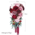 thumbnail image 2 of PETSOLA 17.72” Artificial Silk Beige Roses Wedding Bouquet, 2 of 9