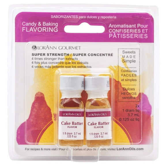 LorAnn Oils Super Strength Flavoring - Used For Candy Making, Flavoring Extracts, Baking, Hard Candy, and Flavor Oils, Cake Batter, 1 fl dram