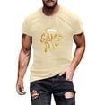 thumbnail image 2 of Gamivast Men's Athletic Shirts & Tees Game Day Gold Glitter Football Crew Neck Short Sleeve Workout Shirts T Shirts Shiny Graphic Print Gym Sportswear, 2 of 5