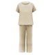 thumbnail image 5 of ICHUANYI Liquidación Conjuntos a juego de salón de 2 piezas de verano para mujer Trajes sólidos Lino Cuello redondo Tops de manga corta y pantalones largos Traje de chándal ICHUANYI WER2023082205064, 5 of 5