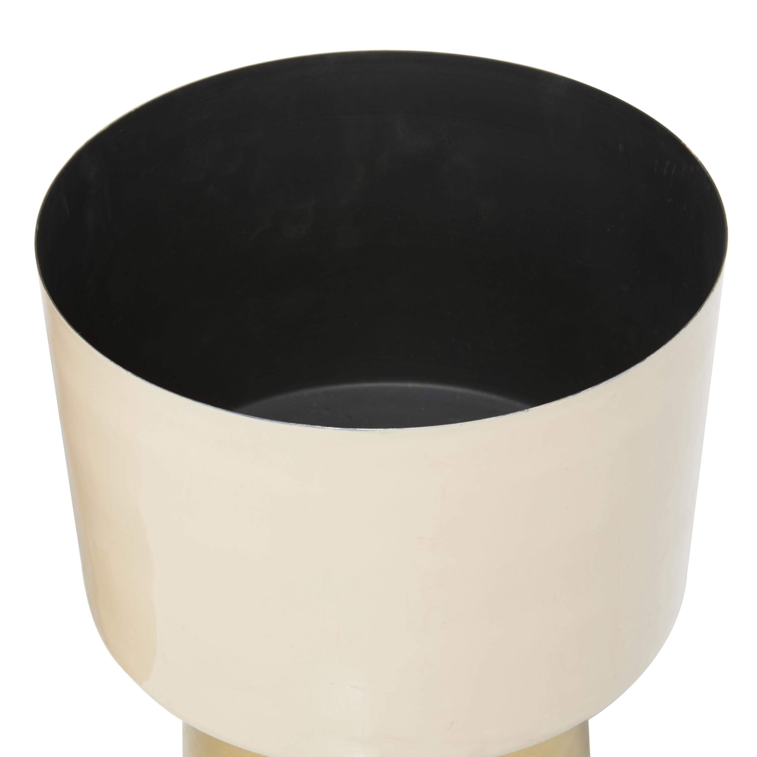 CosmoLiving by Cosmopolitan 11", 10", 9"H Cream Metal Planter with Gold Base (3 Count)