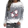 thumbnail image 1 of EGNMCR Chandail en Molleton de Noël pour Femmes T-shirt Imprimé d'Hiver Manches Longues Blouse Col Rond Hauts Décontractés, 1 of 3
