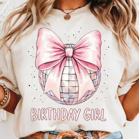 Birthday Girl Shirt, Disco Ball Birthday Tee, Trendy Birthday Aesthetic Party Shirt