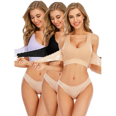 

1-2-3pcs Womens Sport Bras Running Bras Wireless Lace Seamless Front Cross Side Buckle Sport Bra Sexy Lace Yoga Running Bras