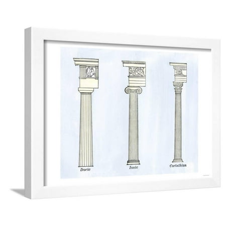 Doric Columns - Classical Styles of Columns - Doric, Ionic, and Corinthian Architecture Framed Print Wall Art