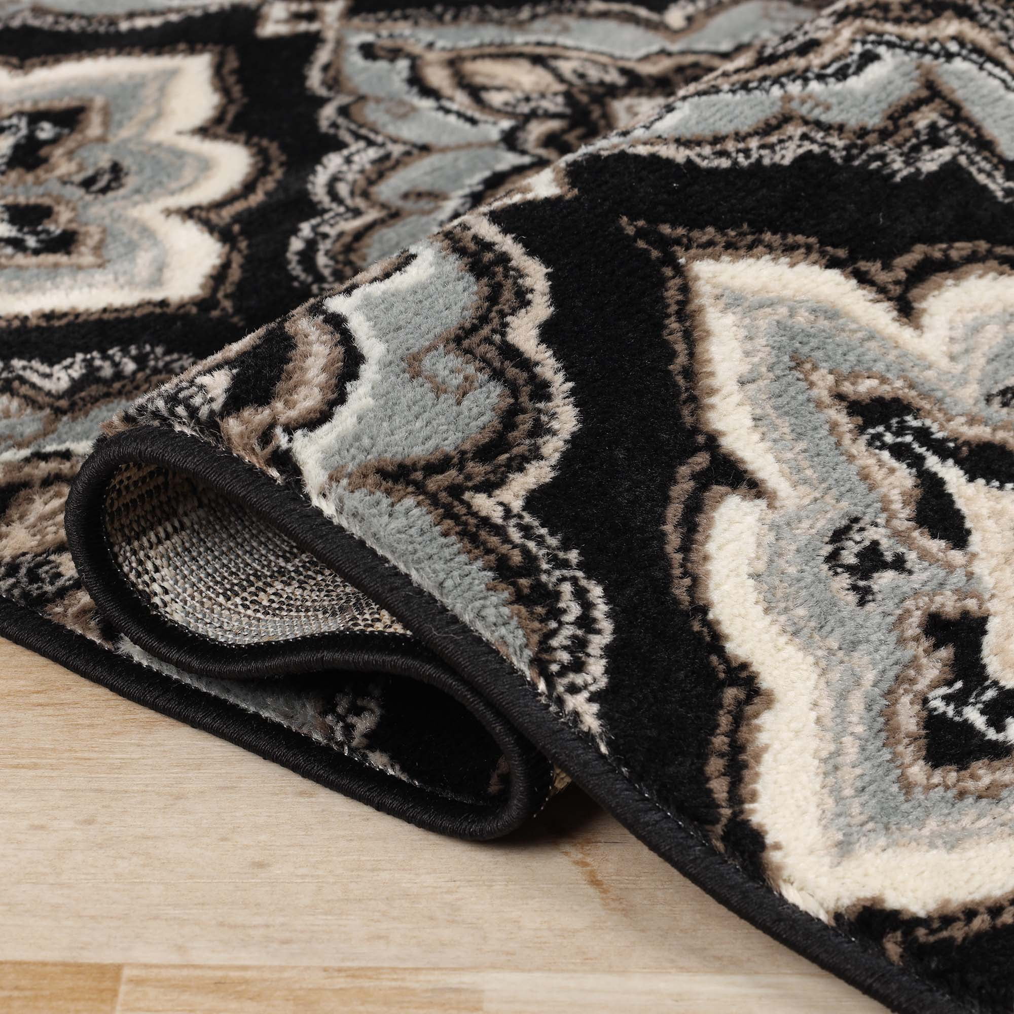 Superior Crawford Modern Medallion Indoor Area Rug, 8' x 10', Black