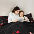 thumbnail image 4 of Castle Fairy Teens Girls Pink Bow Knot 7-Piece Twin Bedding Sets,Red Cherry Bedding Comforter Set,Dreamy Princess Breathable Sheet Sets,Super Cozy Room Decor, 4 of 8