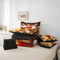 thumbnail image 5 of Feelyou Modern Bowling Lover Twin Bedding Sets 7-Piece for Adult, Gold Fire Bedding Comforter Set, Indoor Games Reversible Sheet Sets, Lightweight Room Decor, 5 of 7