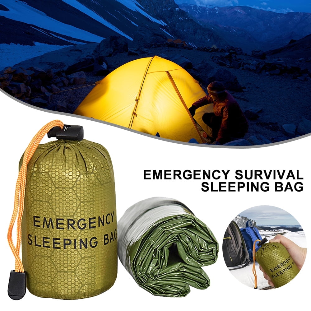 Emergency Sleeping Bag Portable Outdoor Emergency Sleeping Bag First Aid Survival Blanket Tent Storage Bag Thermal Mat