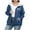 Navy, variant on BXINGOHAI Plus Size Women's Casual Full Zip Up Sherpa Lined Hoodie Sweatshirt Jacket Coat Blue 3XL
