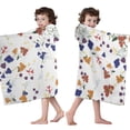 thumbnail image 4 of Pioneer Flower Floral Print Pattern Hooded Bath Towel，50"x30" for Ages 3 To 12 Kids, Quick Dry Lightweight Soft Microfiber Hood Beach Towel Cover Up for Kids, 4 of 7