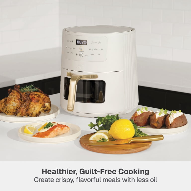 Thyme & Table 6 Quart Ceramic Air Fryer, Sand White photo 4