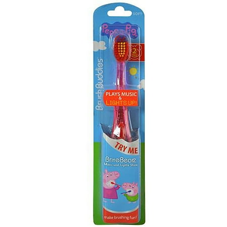 - Brite Beatz Lights and Sound Toothbrush, Familiar tunes and a light show encourage kids to spend more time brushing! By Peppa Pig