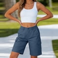 thumbnail image 4 of Ziynglg Shorts Cargo pour Femmes Légers Mode Shorts à Jambes Larges Été Amples Décontractés Randonnée Course Shorts, 4 of 8