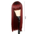thumbnail image 3 of YSGFHGJW Headband Wig Human Hair,Long Straight Wig With Bangs Hair Wig For Women Synthetic Natural Wig ,Various Colors Available,Daily Wear Party And Cosplay Soft Wig,Red, 3 of 8