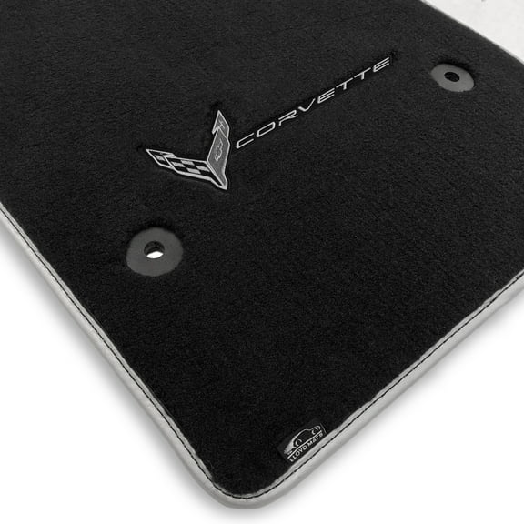 Lloyd Mats Custom Fit Floor Mats for Corvette C8 2020-ON LogoMat 2Pc Set Charcoal