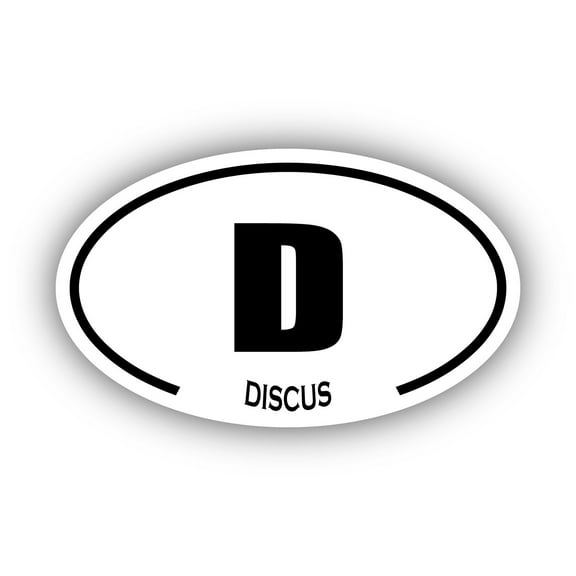 Discus D Oval Bumper Sticker 3M Vinyl Decal 3 in x 5 in