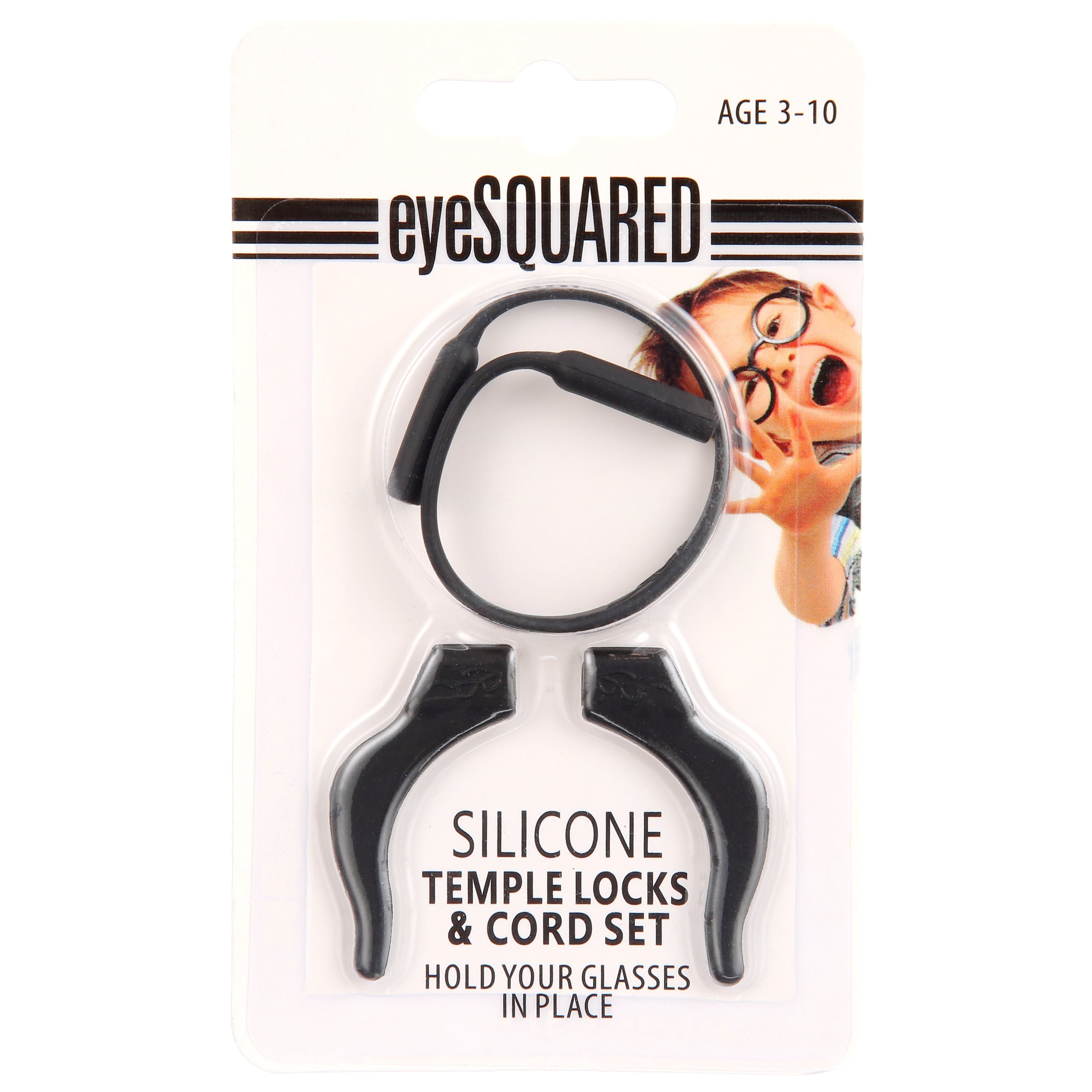 Eye Squared Silicone Non-Slip Temple Lock and Adjustable Cord Set, Unisex Eyeglass Accessory