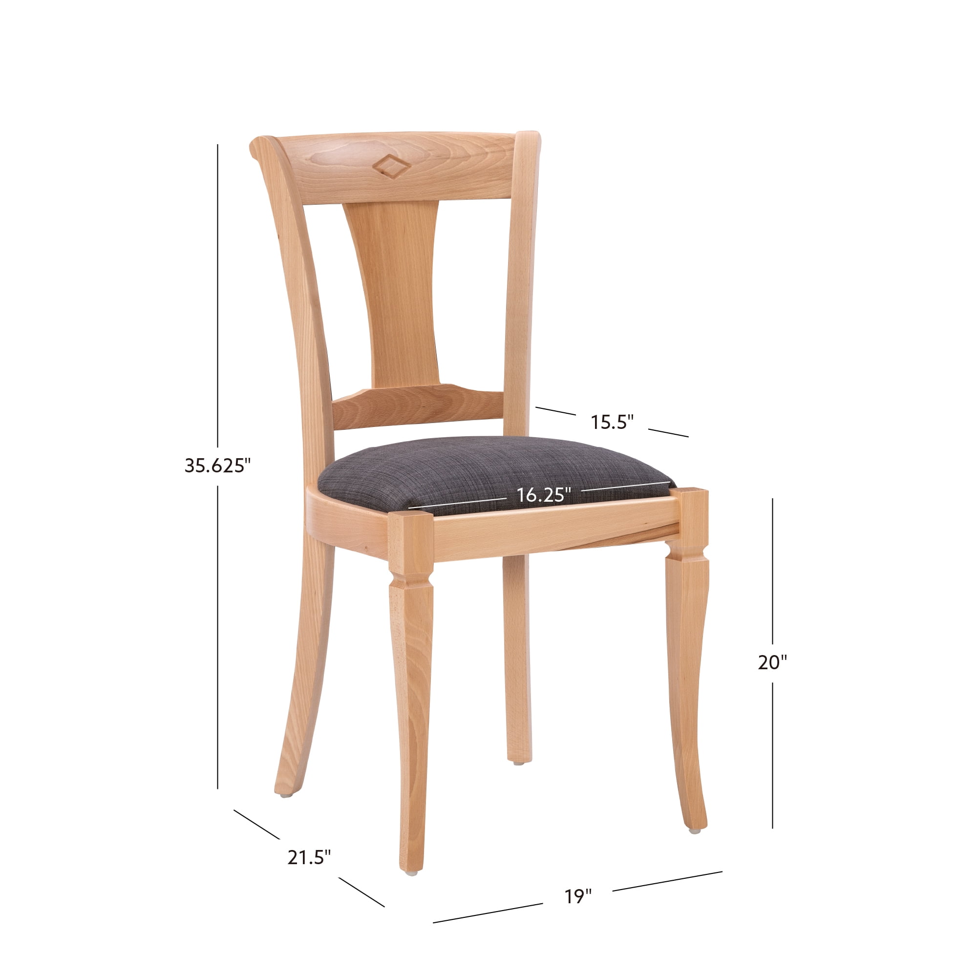 Linon Heaton Dining Side Chair, Set of 2, Natural