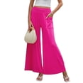 thumbnail image 3 of Pantalones de Mujer con Cintura Elástica, Estilo Informal, Holgados, de Pierna y Bolsillos. Rosa Roja XL, 3 of 7