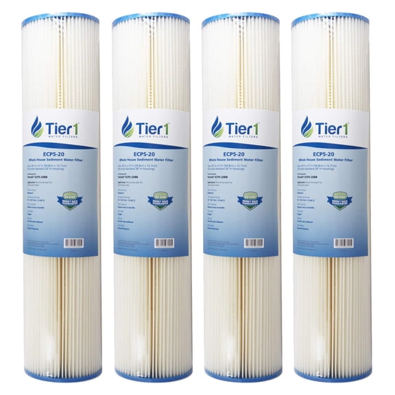 Tier1 10 Micron 10 x 2.5 Water Filter | Whole House Carbon Block Water Filter Replacement Cartridge | Compatible with Pentek EPM-10, 155634-43, EP-10, CB-25-1010 | 2.5 x 10 Water Filter (4-Pack)