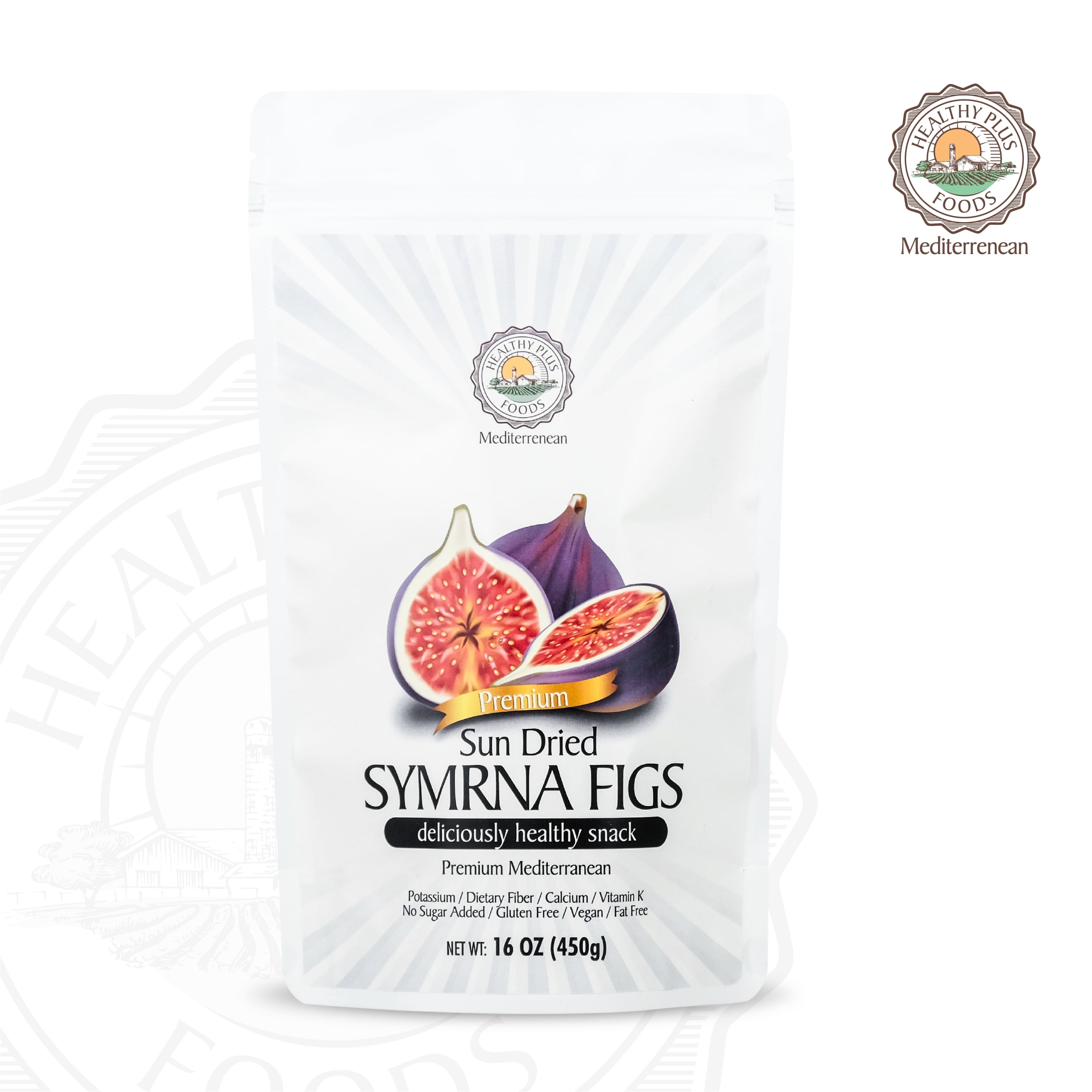 Healthy Plus Foods, Dried Figs, NO Sugar Added, 16 oz Resealable Bag