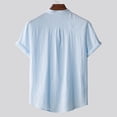 thumbnail image 5 of YYDGH Men's Hawaiian Color Block Shirt Short Sleeve Button Down Shirts Casual Casual Summer Beach Shirt Blue M, 5 of 9