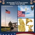 thumbnail image 2 of Yescom Bravery 20Ft Eagle Topper Sectional Flag Pole Kit Aluminum Outside Inground Garden with 3'x5' USA Flag Silver, 2 of 9
