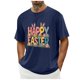 thumbnail image 5 of Camisa Casual de Cuello de la Tripulación de la Impresión de Pascua de Manga Corta de Verano Top Ligero de Poliéster para los Hombres, Camiseta de Manga Corta para el Uso Diario de Primavera Verano, 5 of 8