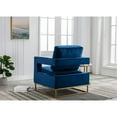 thumbnail image 5 of Carolina Classics Adadon 33 In Wide Velvet Upholstered Arm Chair in Navy Blue, 5 of 12