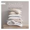 thumbnail image 2 of Set Edredón King Size + Funda De Almohada + Sábanas 7 Pzas Real Textil Blanco - Beige, 2 of 8