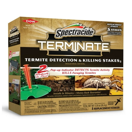 Spectracide Terminate Termite Detection & Killing Stakes, Refill, (Best Over The Counter Termite Treatment)