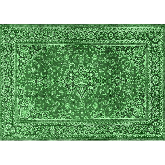 Ahgly Company Indoor Rectangle Persian Emerald Green Traditional Area Rugs, 8' x 12'
