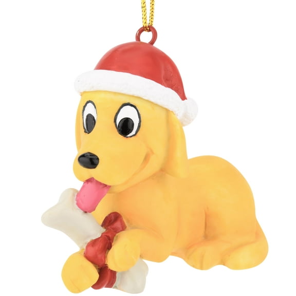 Tree Buddees Pet Puppy's First Christmas Bone Present Dog Ornaments (Golden Retriever)