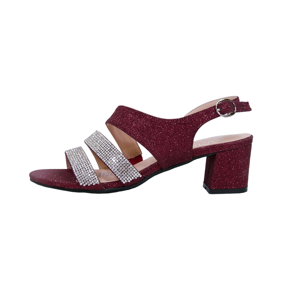 FLORAL Dorothy Women Extra Wide Width Chic Rhinestone Straps Dressy Party Heeled Sandals
