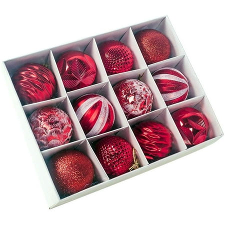 Christmas Mixes GLiving 12 PCS Mixed Christmas Ball Pendant Xmas Tree Ornaments Decorations Set ()
