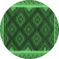 thumbnail image 1 of Ahgly Company Indoor Round Oriental Emerald Green Traditional Area Rugs, 4' Round, 1 of 4