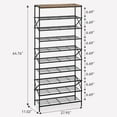 thumbnail image 3 of 10 Tier Shoe Rack, Large Capacity Shoe Storage Organizer for 40 Pairs of Shoes, Metal Shoe Storage Rack with Shelf for Entryway Hallway Closet Garage, Rustic Brown and Black TXJ010H, 3 of 7