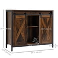 thumbnail image 3 of HOMCOM Buffet Bahut Industriel avec Portes de Grange Brun Rustique, 3 of 10