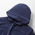 thumbnail image 6 of LYSMORA Men's Full Zip Hooded Fleece Jacket, Multi Zipper Pocket Adjustable Cuff Outdoor Lightweight Warm Outerwear, 6 of 7