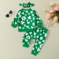 thumbnail image 4 of Fesfesfes Baby Outfits 0-3 Years Girls St Patrick's Day Outfits Infant Boys Girls Tops Pants With Headband Girls Clothes 3PCS Set 12-18 Months, 4 of 8