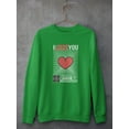 thumbnail image 3 of Abstract Poster I Love You Sweatshirt Men -Image by Shutterstock, Male Small, 3 of 4